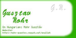 gusztav mohr business card