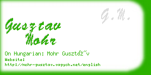 gusztav mohr business card